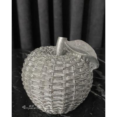 Go ithalat® Dekoratif Modern Hasır Elma Biblo - Gümüş 