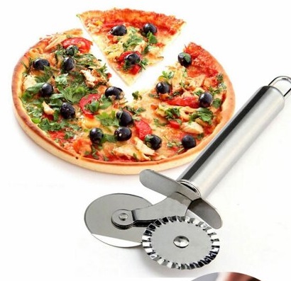 Çİft Başlı Metal Pizza Kesici ve Hamur Ruleti (4401)