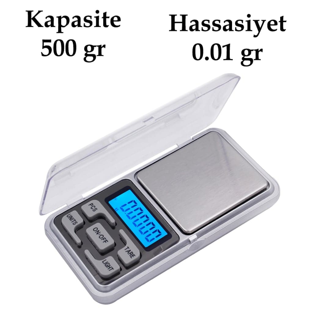 Dijital Hassas Elektronik Kuyumcu Cep Terazisi Tartı 500 gr /  0.1 gr (4401)