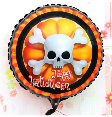 Halloween İskelet Kuru Kafa Folyo Balon 18 inç (4401)