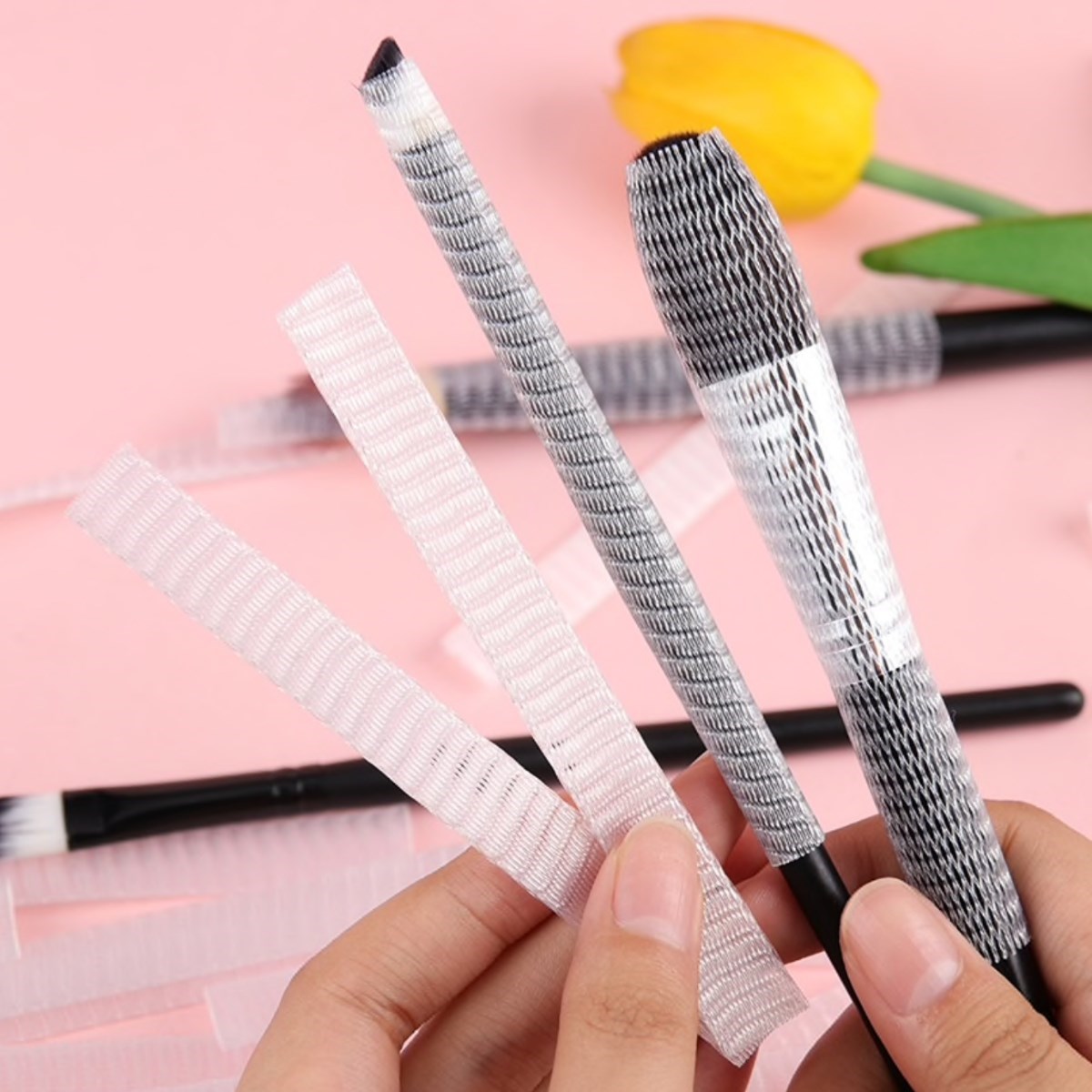 Makyaj Far Allık Kontür Eyeliner Fırça Malzemeleri Ürünleri Koruyucu File Kapak Örgü Kılıf Set 20li (4401)