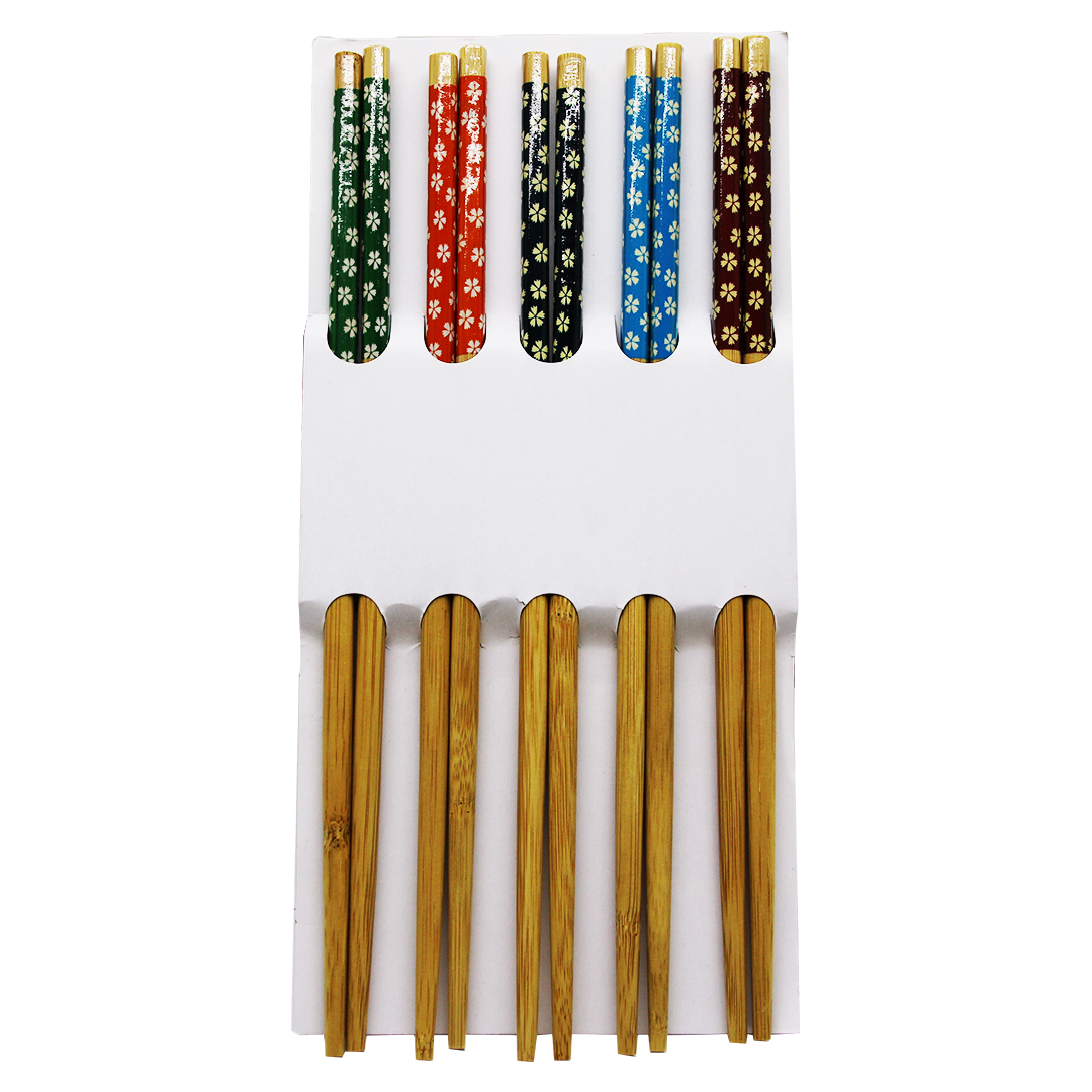 BAMBOO CHOPSTİCKS DESENLİ BAMBU 10 ADET  STICK ÇİN ÇUBUK SUŞİ KAŞIK (4401)