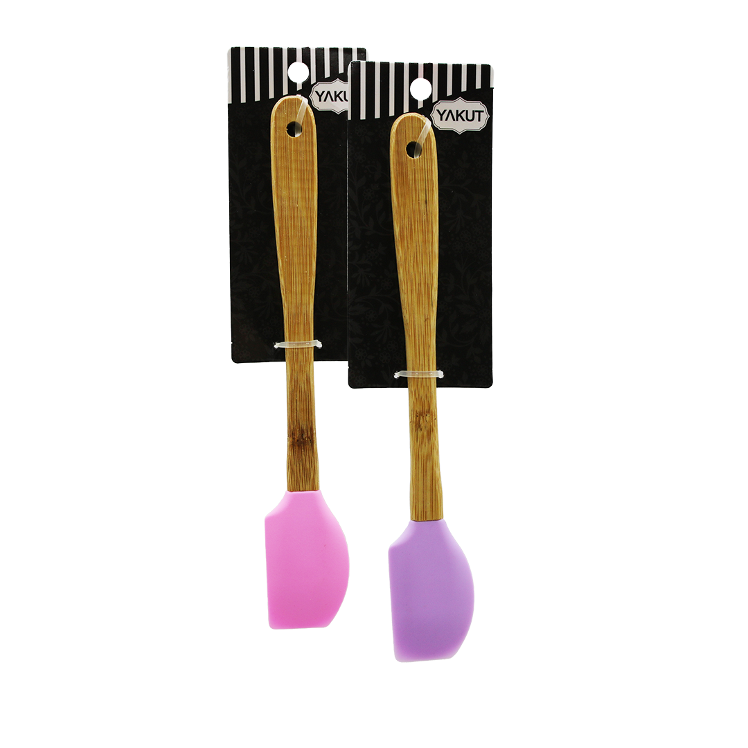 BAMBU AHŞAP SAPLI SİLİKON PASTA SPATULA (4401)