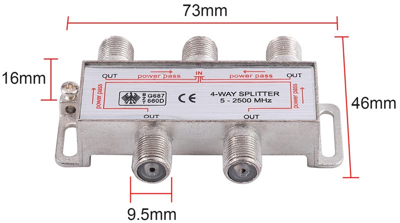 Mag 5-2400 Mhz 1/4 Splitter