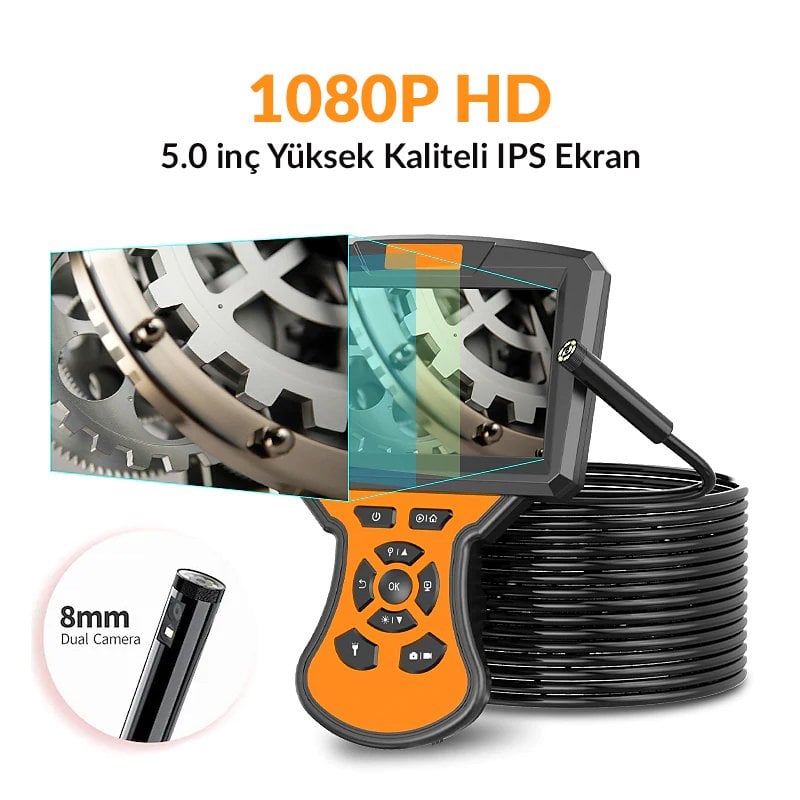  PM-14282 5 İnç LCD Ekranlı Dijital Endoskop Yılan Kamera