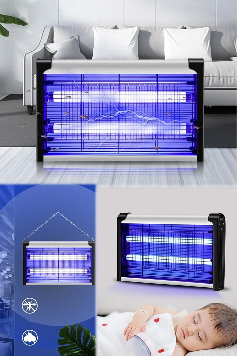 Asonic Siyah 6 Watt + 2000 Volt İki Ledli Sinek Öldürücü AS-A29