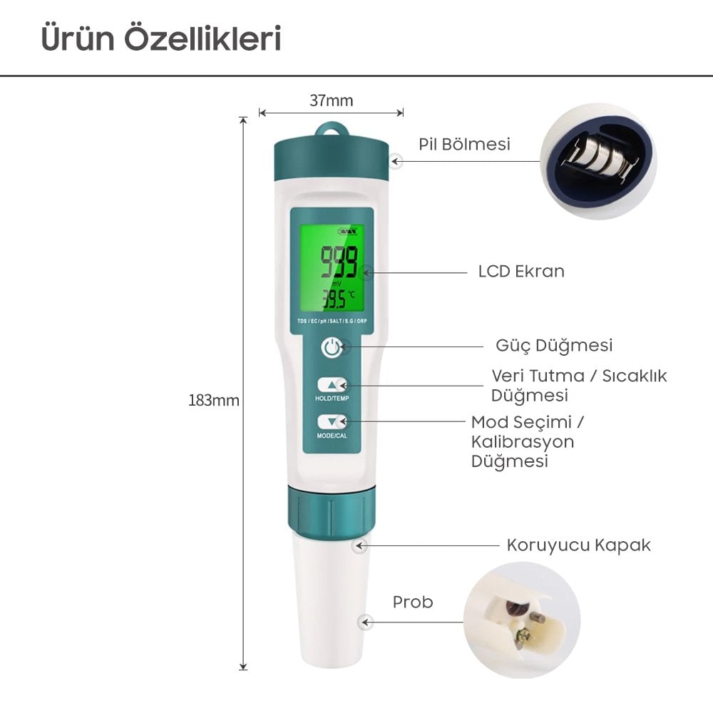 Powermaster C-600 7in1 Su Kalite Test Cihazı