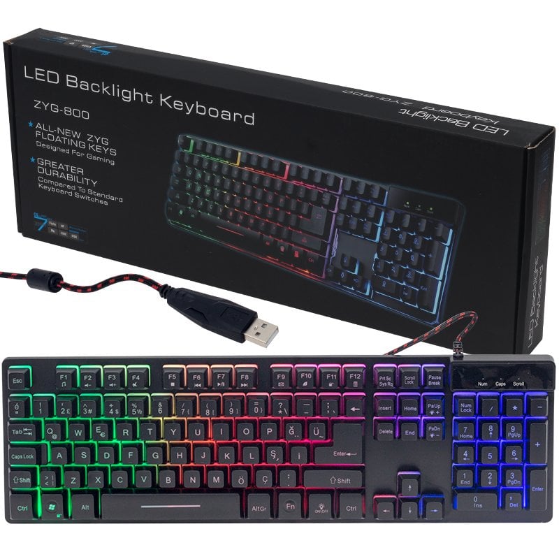 Hello HL-18744 RGB Işıklı Kablolu Oyuncu Klavyesi