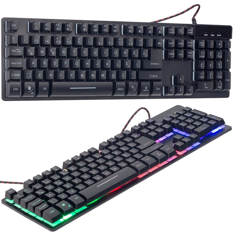 Hello HL-18744 RGB Işıklı Kablolu Oyuncu Klavyesi