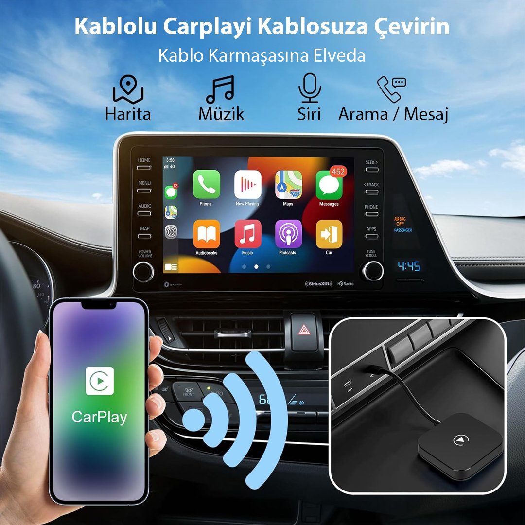 Aracımı nasıl kablosuz carplay çeviririm