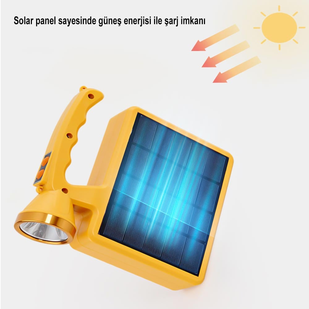 Solarlı Usb’li Şarjlı Taşınabilir Kamp Feneri PM-16044