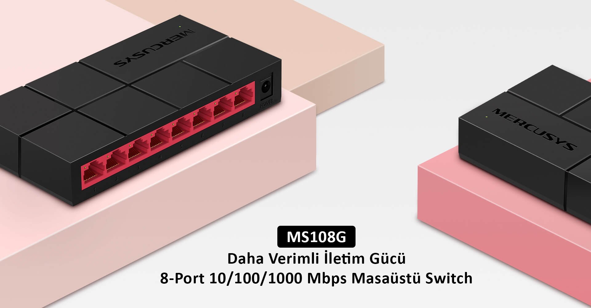 Tp-Link Mercusys MS108 Gr 10/100/1000 Mbps 8 Port Gigabit Ethernet Switch