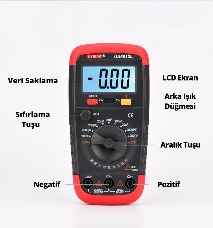  Dijital Ölçü Aleti DT-6013 Kapasitemetre Ölçü Aleti