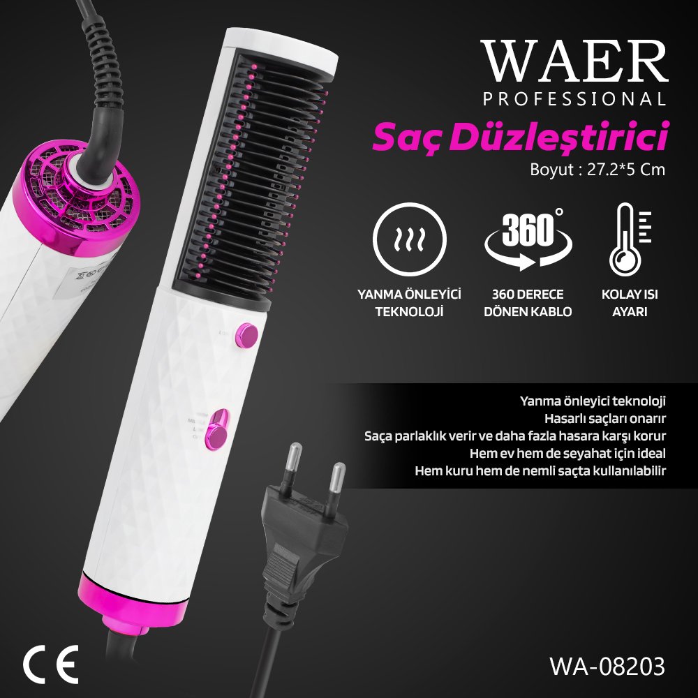 Waer WA-08203 Profesyonel Saç Düzleştirici
