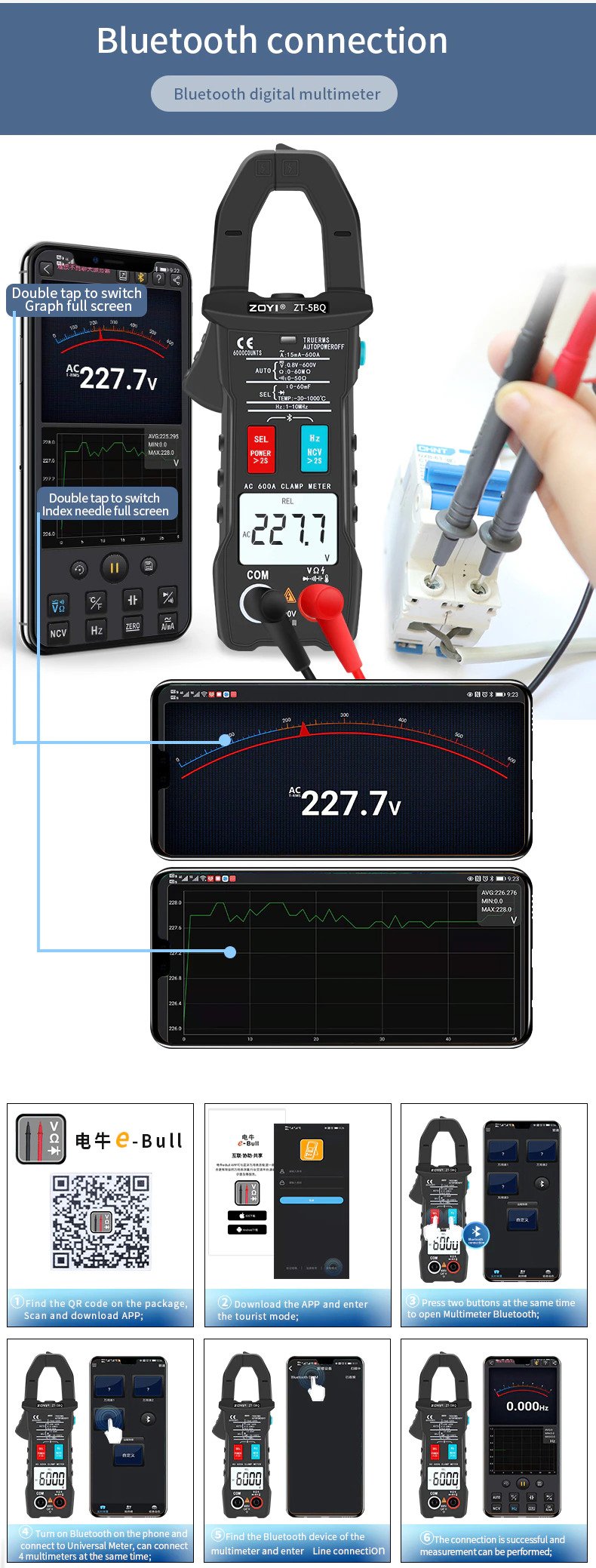 Zoyi ZT-5BQ Bluetooth Ölçü Aleti