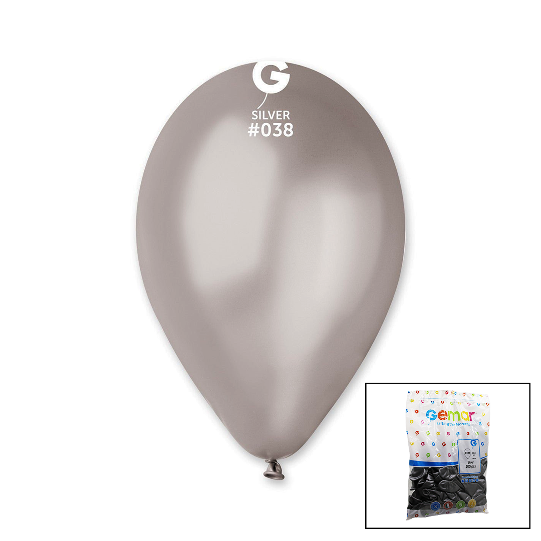 GM-110-38 METALİK - GÜMÜŞ BALON 11&amp;apos;&amp;apos; - 28CM - 100 ADET (4401)