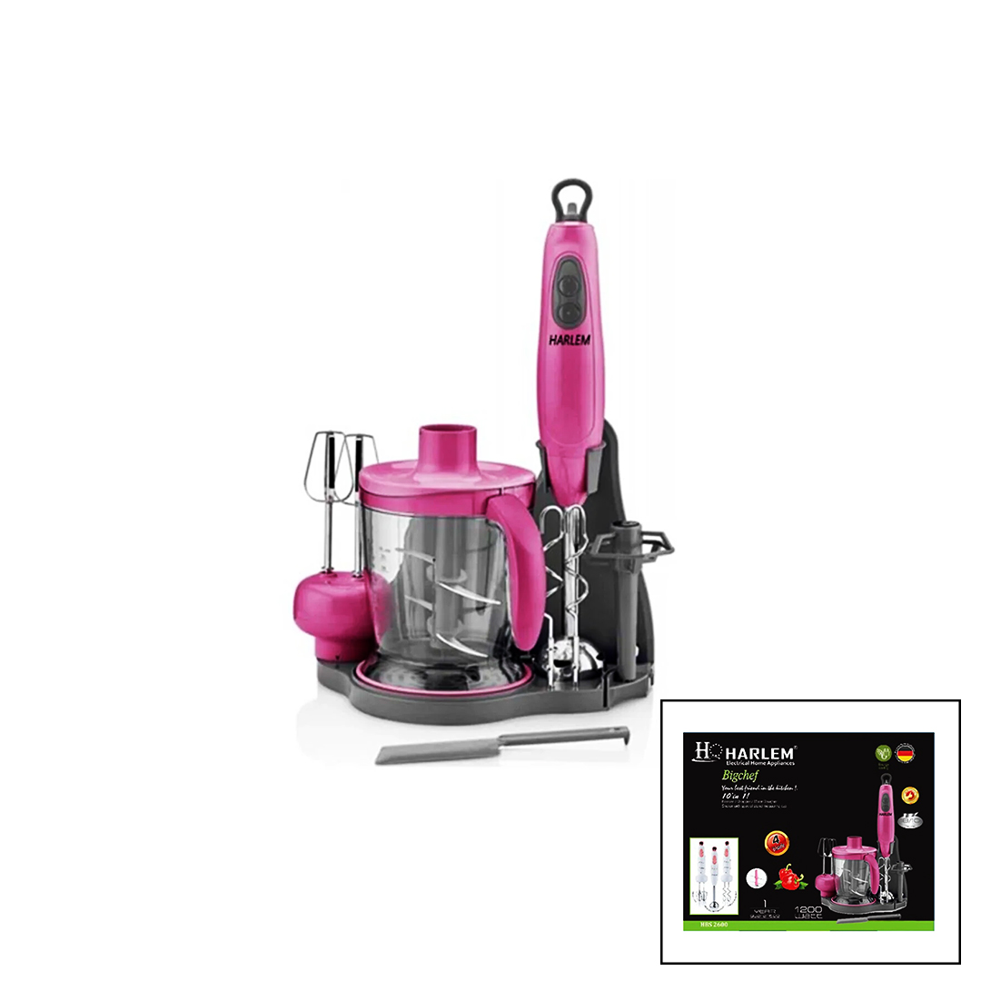 HARLEM HBS-2600 GROUP GR-2600 BİGCHEF 10IN1 BLENDER SET 1200W DOĞRAYICI - MİKSER YOĞURUCU - KARIŞTIRICI (4401)