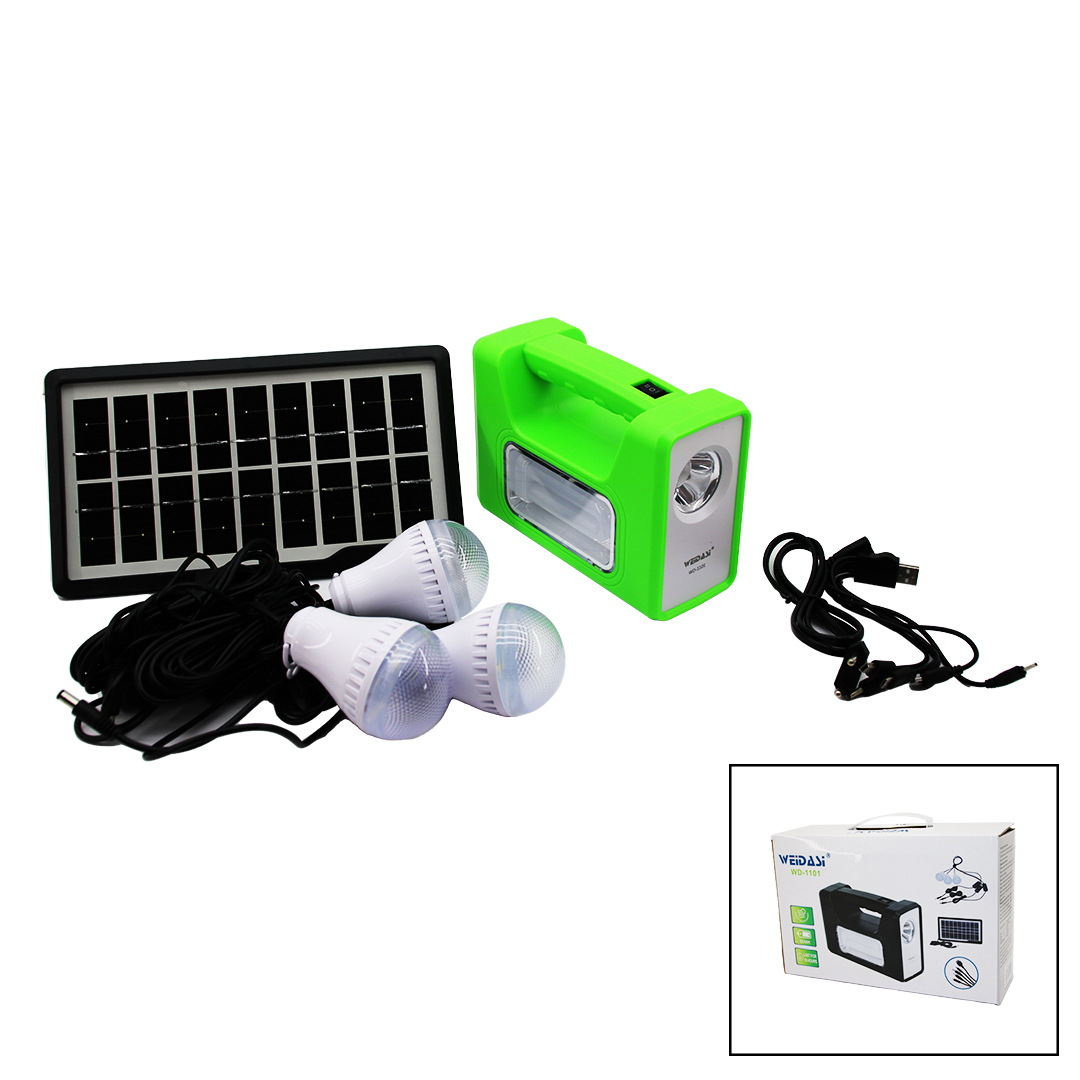 SOLAR SEYYAR PANELLİ - FİŞ ŞARJLI 2İN1 YATAY - DÜZ MODEL EL FENERİ  - 3 ADET  AMPUL KABLOLU - POWERBANK (4401)