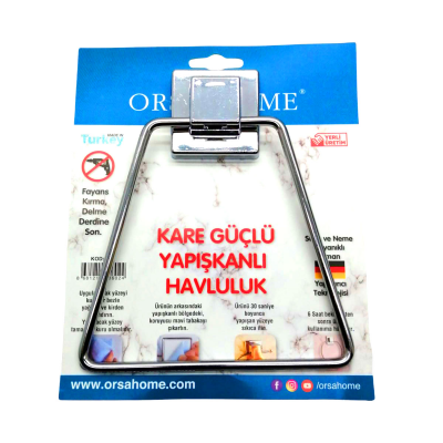 YAPIŞKANLI KARE ASKILI ÜÇGEN - METAL HAVLULUK ASKI (4401)