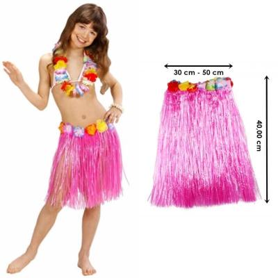 Hawaii Hula Eteği Pembe Renk 40 cm