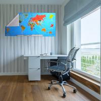 Renkli Atlas Dünya Haritası Manyetik Yapıştırıcı Gerektirmeyen Duvar Stickerı 118 CM * 56 CM
