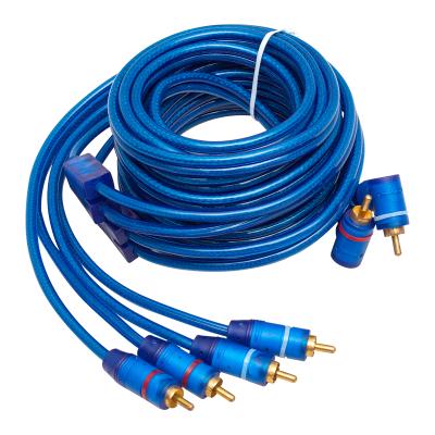 2 RCA ERKEK + 4 RCA ERKEK ŞASELİ 5 METRE MAVİ KABLO