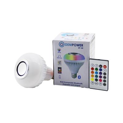 2IN1-KUMANDALI RGB LED AMPUL - BLUETOOTH HOPARLÖR MÜZİK ÇALAR LED-7W - HOPARLÖR-3W