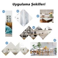 30X30CM KENDİNDEN YAPIŞKANLI ESNEK PVC DUVAR AYNASI PANEL STİCKER ÇIKARTMA