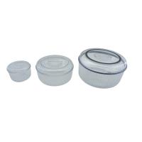 3PCS SET YUVARLAK - 4750ML  SAKLAMA KABI  MİKA - KRİSTAL PLASTİK