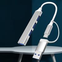 4 Port'lu Bağlantı İstasyonu Ultra İnce USB Bölücü TYPE-C tipi Çoklu Arayüz Adaptörü Multi Usb Çoklayıcı