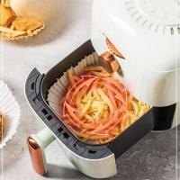 50 Adet Air Fryer Pişirme Kağıdı Tek Kullanımlık Yağ Geçirmez Yuvarlak Tabak Model PVC