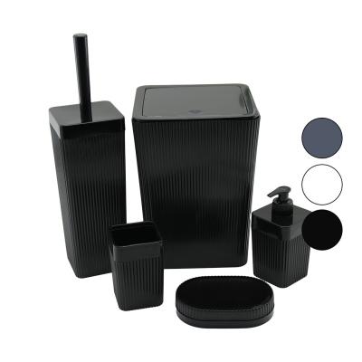 5PCS  BANYO SETİ  ÇÖP KOVA - WC FIRÇA - 2PCS SABUNLUK - D.FIRÇALIK  MİX KOLİ