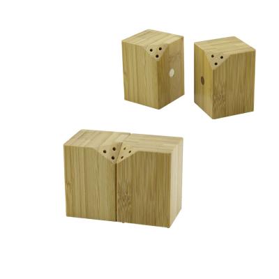 5X5CM--Y:7CM   2PCS   MIKNATISLI İKİZ   AHŞAP BAMBU  BAHARATLIK - TUZLUK