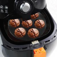 Airfryer Yuvarlak Model Pişirme Matı Kırmızı 20 Cm ve 7 Gözlü Airfryer Cupcake Kalıbı