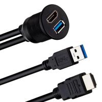 ARAÇ KONTROL PANELİ USB 3.0 + HDMI UZATMA KABLOSU GÖMME MONTAJ