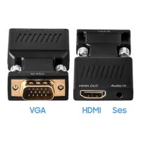 AUDIO ÇIKIŞLI VGA TO HDMI ÇEVİRİCİ ADAPTÖR 1080HD