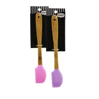 BAMBU AHŞAP SAPLI SİLİKON PASTA SPATULA