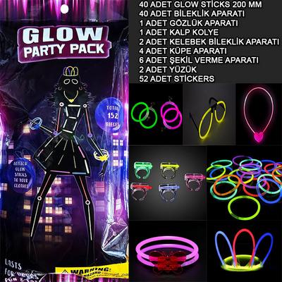 Glow Parti Seti 152 Parçalık Lüks Glow Kostüm Seti