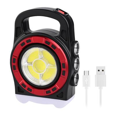 HB-6678C COB LEDLİ 20 WATT 3 KADEMELİ ŞARJ EDİLEBİLİR USB ÇIKIŞLI SOLAR LAMBA