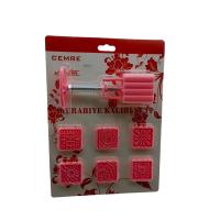 KARE  KURABİYE KALIP SETİ  YAYLI BASKI APARATI - 6PCS KALIP  RENKLİ PLS