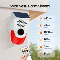 KUMANDALI SOLAR SESLİ IŞIKLI 120DB ALARM SİSTEMİ