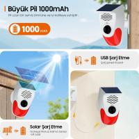 KUMANDALI SOLAR SESLİ IŞIKLI 120DB ALARM SİSTEMİ