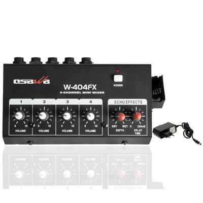 OSAWA W-404FX MİK GİRİŞ-1 LINE ÇIKIŞ EKOLU MİK ÇOĞALTICI 4 KANAL MINI MIXER 20 DB ADAPTÖRLÜ