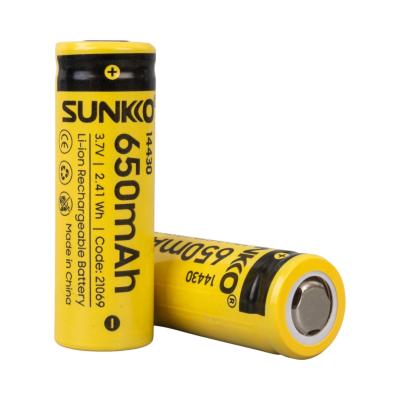 SUNKKO 3.7 VOLT 650 MAH 14430 ŞARJ EDİLEBİLİR PİL  (TEKLİ)