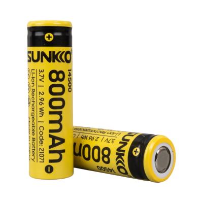 SUNKKO 3.7 VOLT 800 MAH 14500 ŞARJ EDİLEBİLİR PİL (TEKLİ)