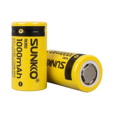 SUNKKO 3.7 VOLT 1000 MAH 18350 ŞARJ EDİLEBİLİR PİL  (TEKLİ)