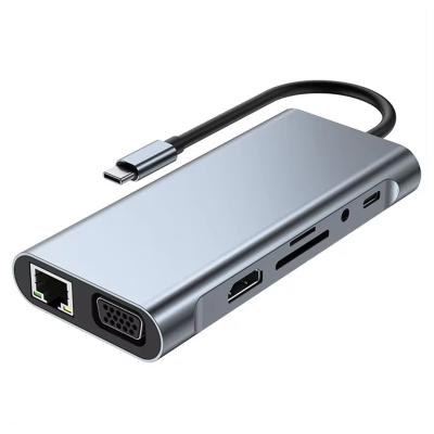 TYPE-C TO HDMI 10IN1 ÇOK FONKSİYONLU ÇEVİRİCİ ADAPTÖR DOCK STATION