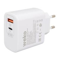 WK-21446 S11-UC 25 WATT 3.0 AMPER TYPE-C + USB ŞARJ BAŞLIK ADAPTÖRÜ