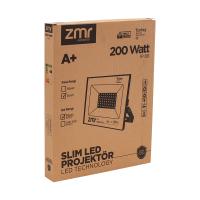 ZMR 200 WATT BEYAZ 6500K IP66 150* IŞIK AÇISI 220 VOLT SİYAH SLİM KASA LED PROJEKTÖR